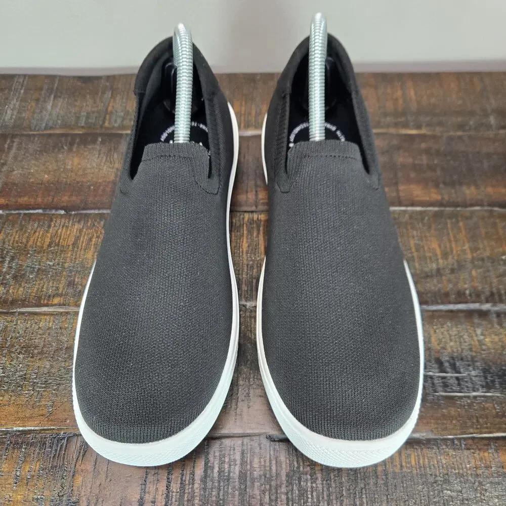 Vessi Boardwalk Slip On Womens Size 9 Waterproof Shoes Sneakers Boulder Black